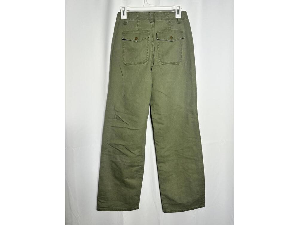 Size 2 Universal Thread Olive Green High-Waisted Straight Leg Pants - Picture 2 of 5